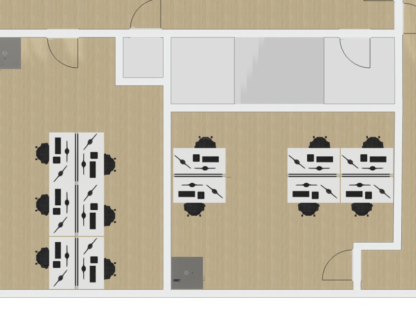 1ste etage kantoor midden + belcel